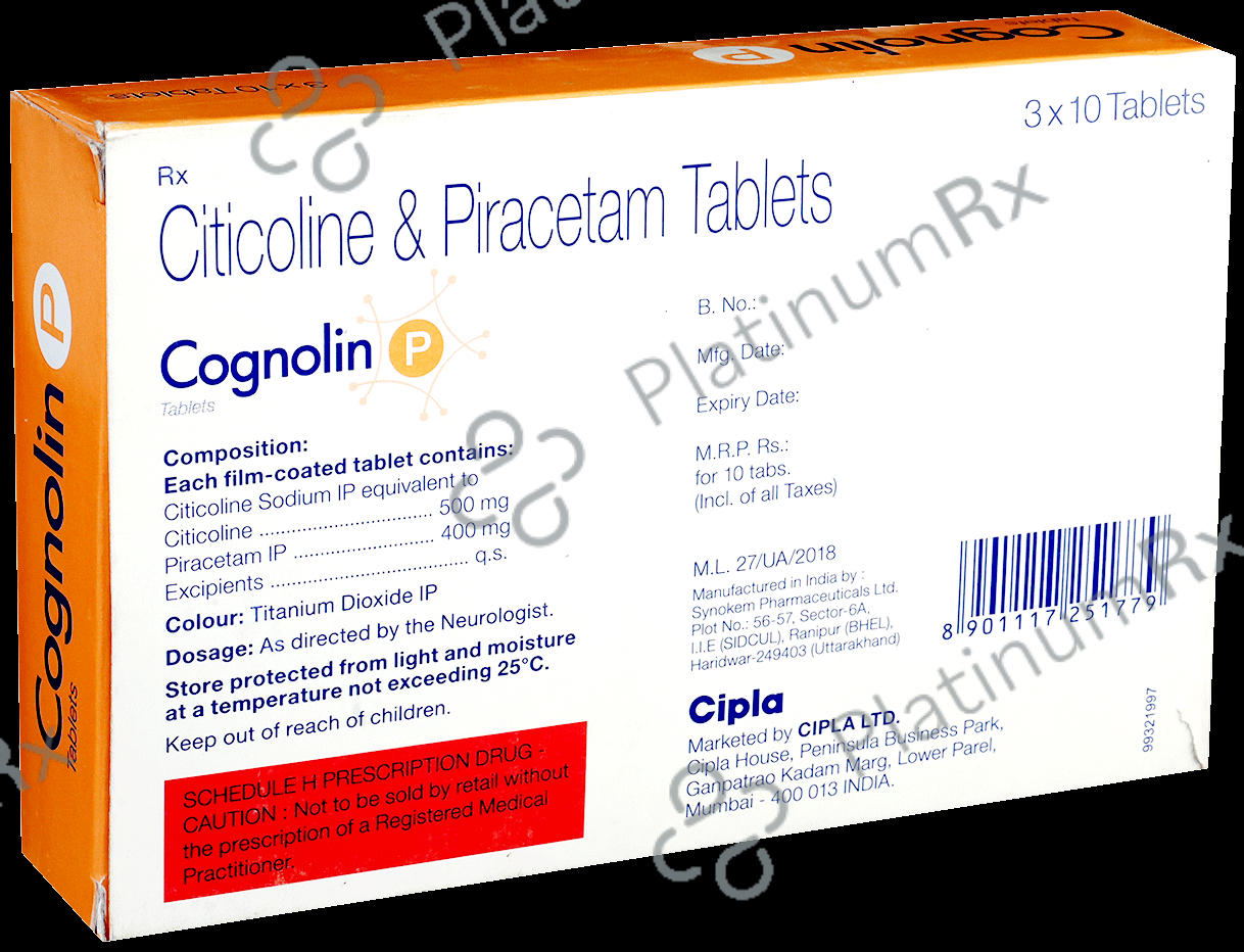 Cognolin P 500/400mg Tablet 10s