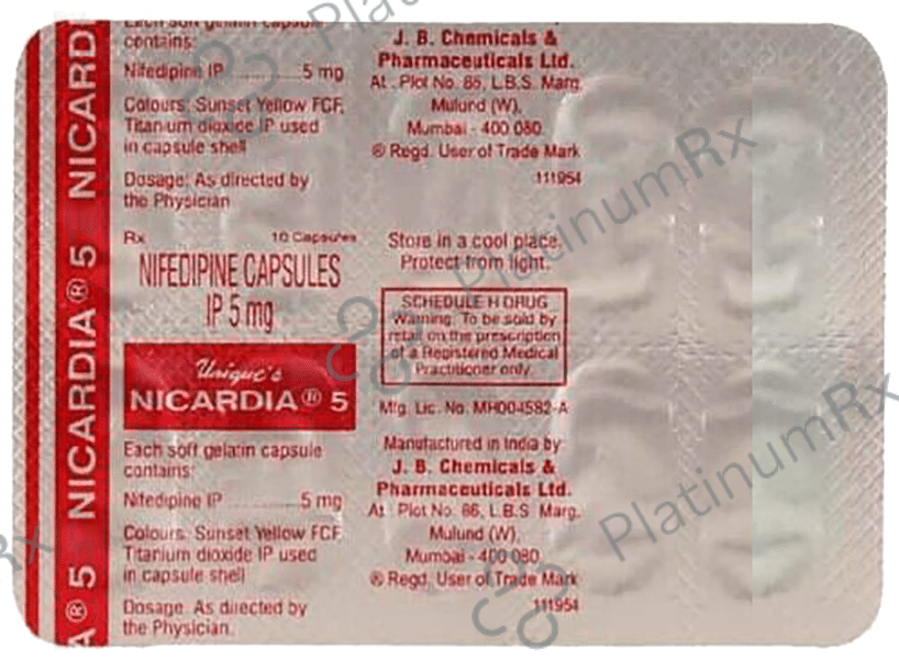 Nicardia 5mg Capsule 10s