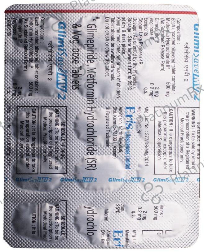 Glimisave MV 2/500/0.2mg Tablet SR 15s