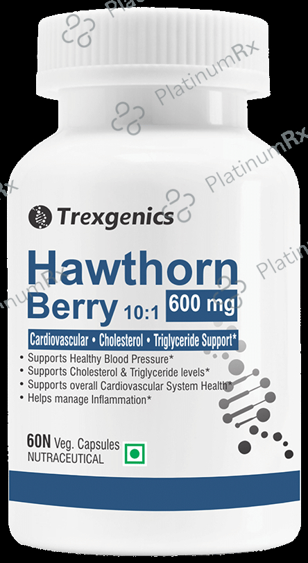 Trexgenics Hawthorn Berry 600mg Veg Capsule
