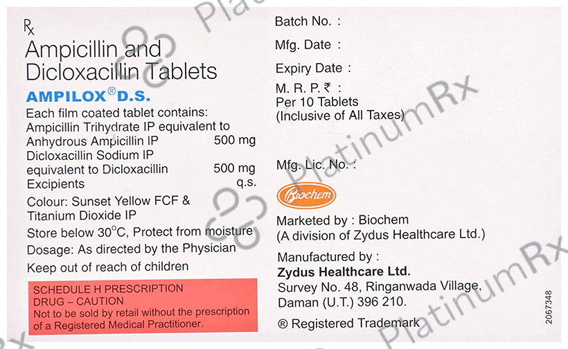 Ampilox DS 500/500mg Tablet 10s