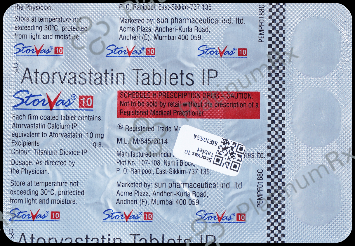 Storvas 10mg Tablet 15s