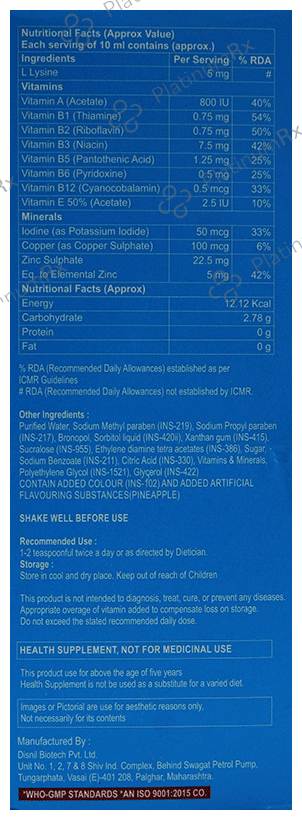 Healing Pharma Zincoheal Syrup