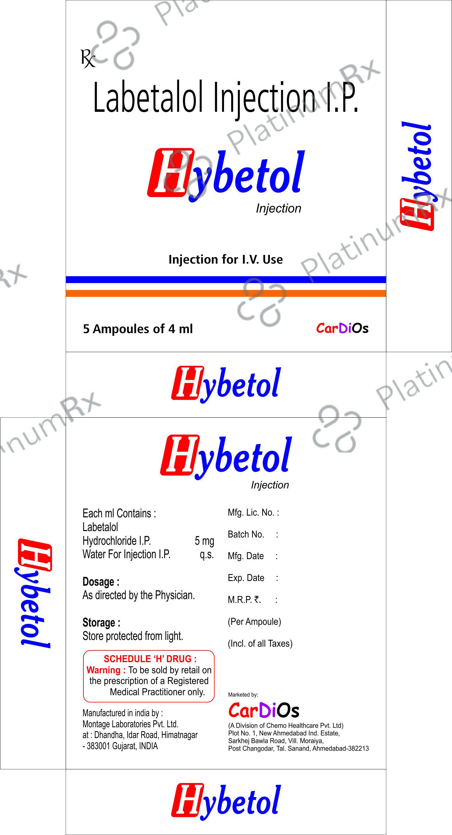 Hybetol 20mg Injection 1s