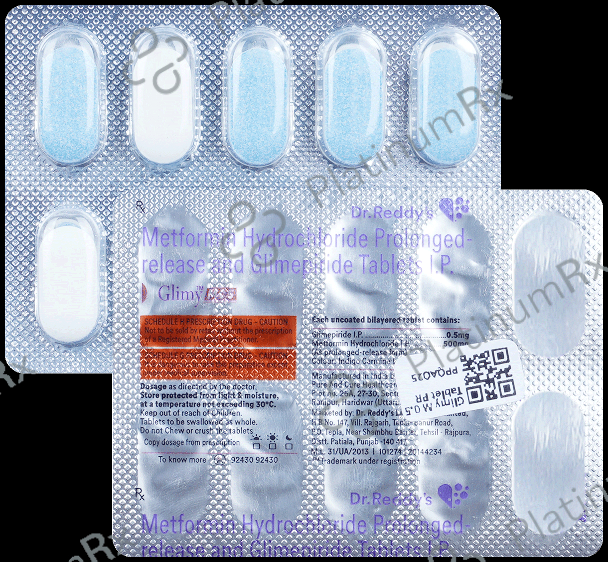 Glimy M 0.5/500mg Tablet PR 10s
