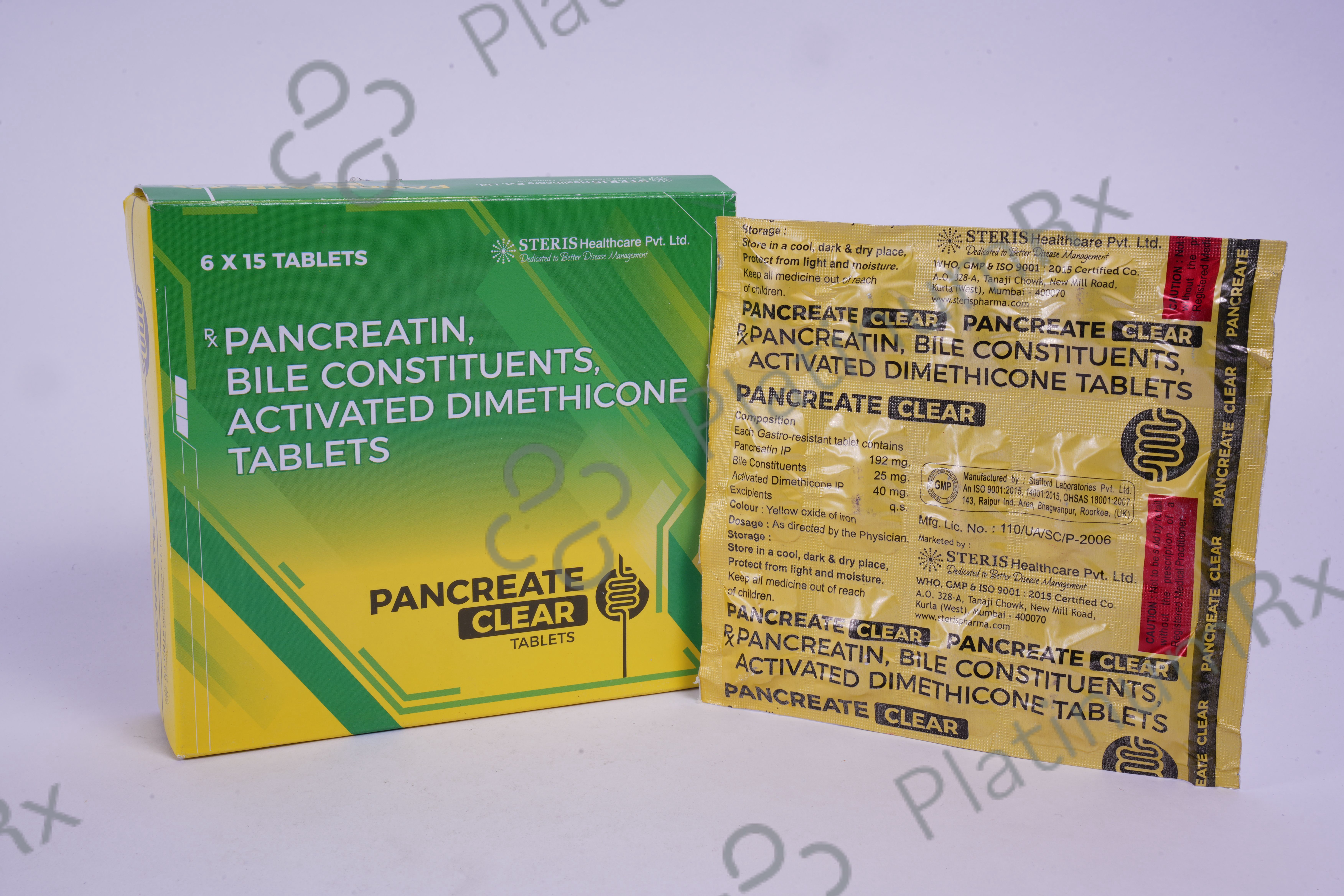 Pancreate Clear 192/25/40mg Tablet 15s