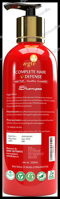 Aegte Complete Hair Defense Shampoo
