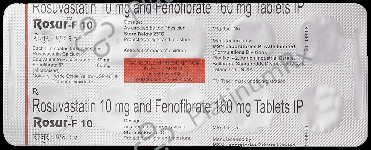 Rosur F 10 Tablet 160/10mg 10s