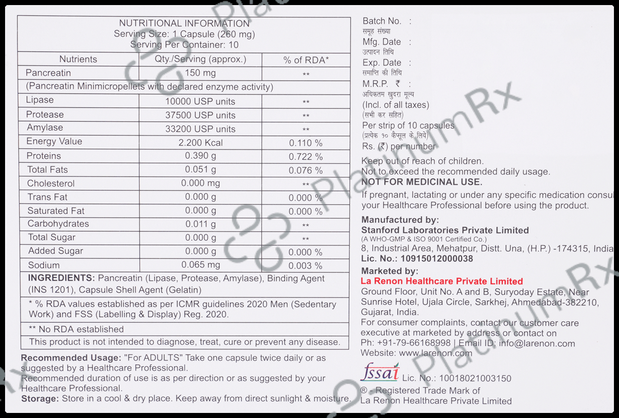 Pancrehenz 10000 Capsule 10s