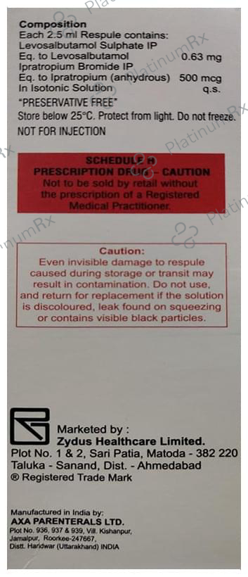 Combimist LD 2.5ml 500mcg/0.63mg Respule 5s