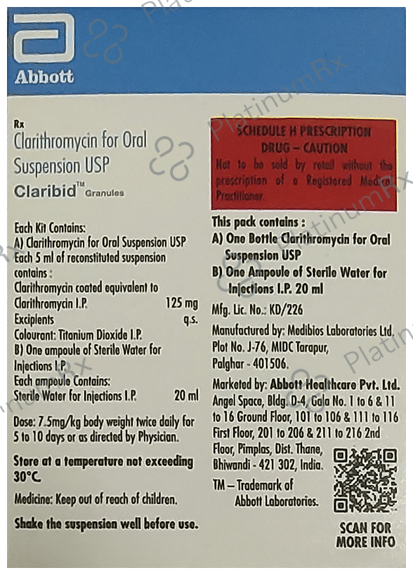 Claribid 125mg Oral Suspension 30ml