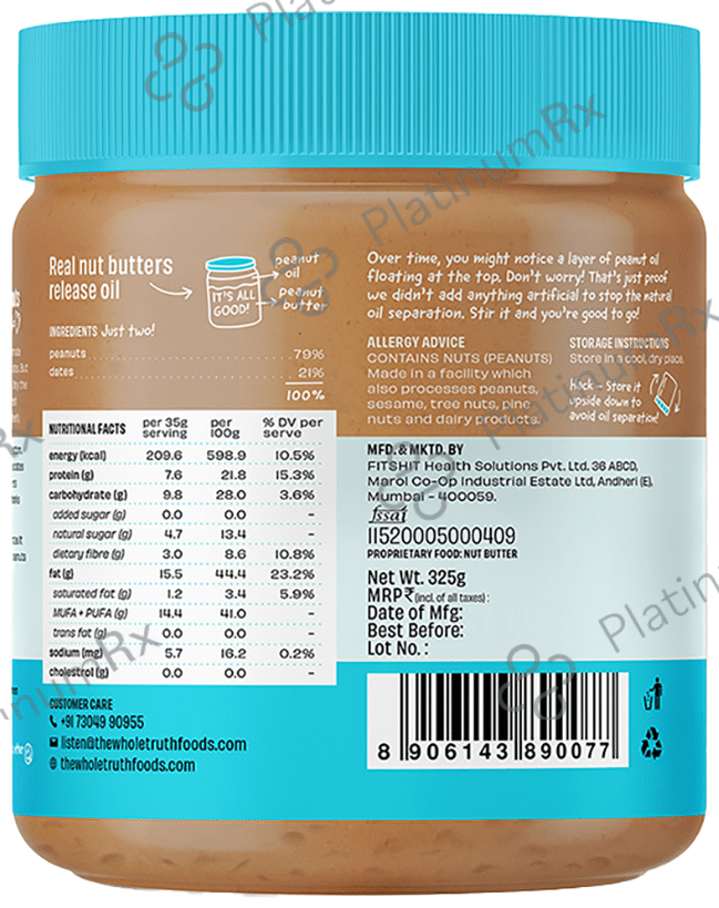 The Whole Truth Peanut Butter with Dates Creamy
