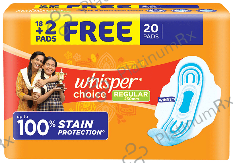 Whisper Choice Wings Sanitary Pads Regular 20 pads