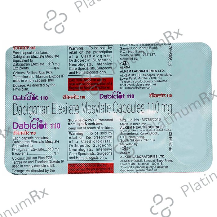 Dabiclot 110mg Capsule 10s