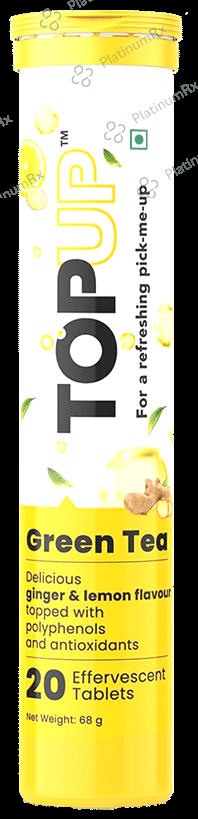 TopUp Delicious Matcha Green Tea Effervescent Tablet (20 Each) Ginger & Lemon 1 Bottle