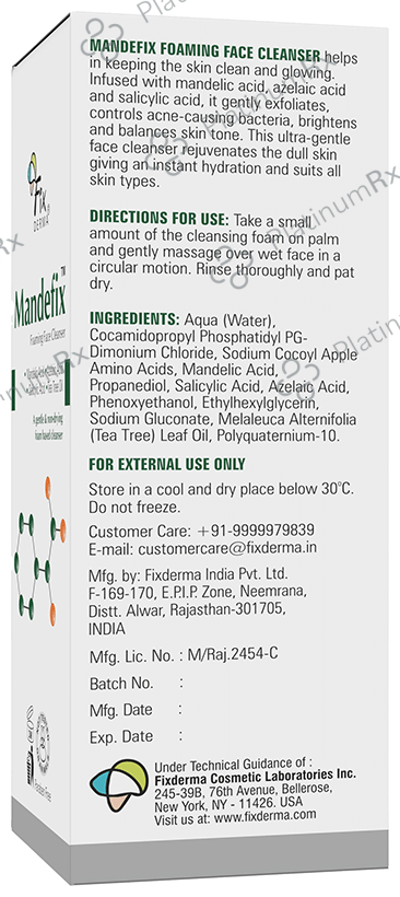 Fixderma Mandefix Foaming Face Cleanser 100 ml