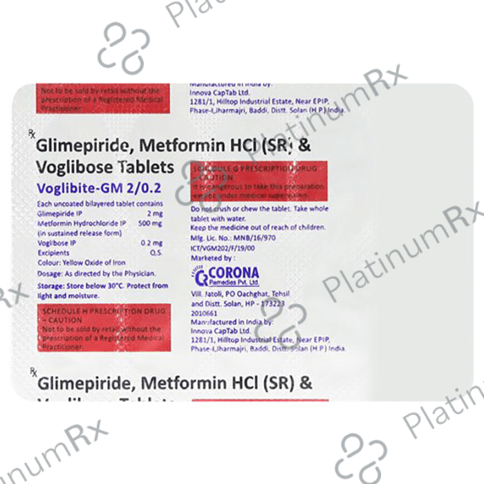 Voglibite GM 2 2/500/0.2mg Tablet SR 10s