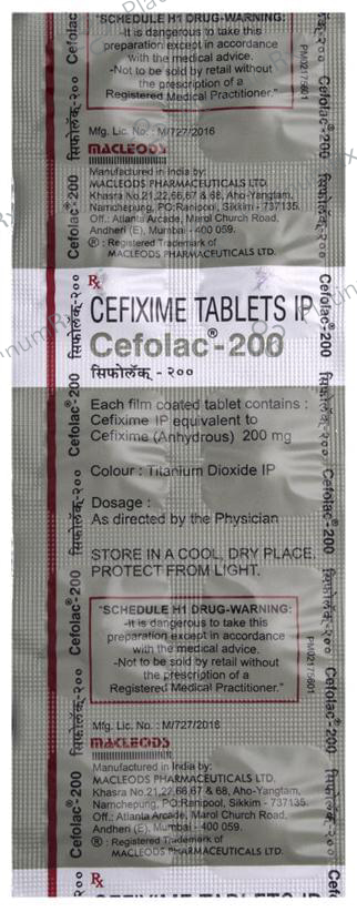 Cefolac 200mg Tablet 10s
