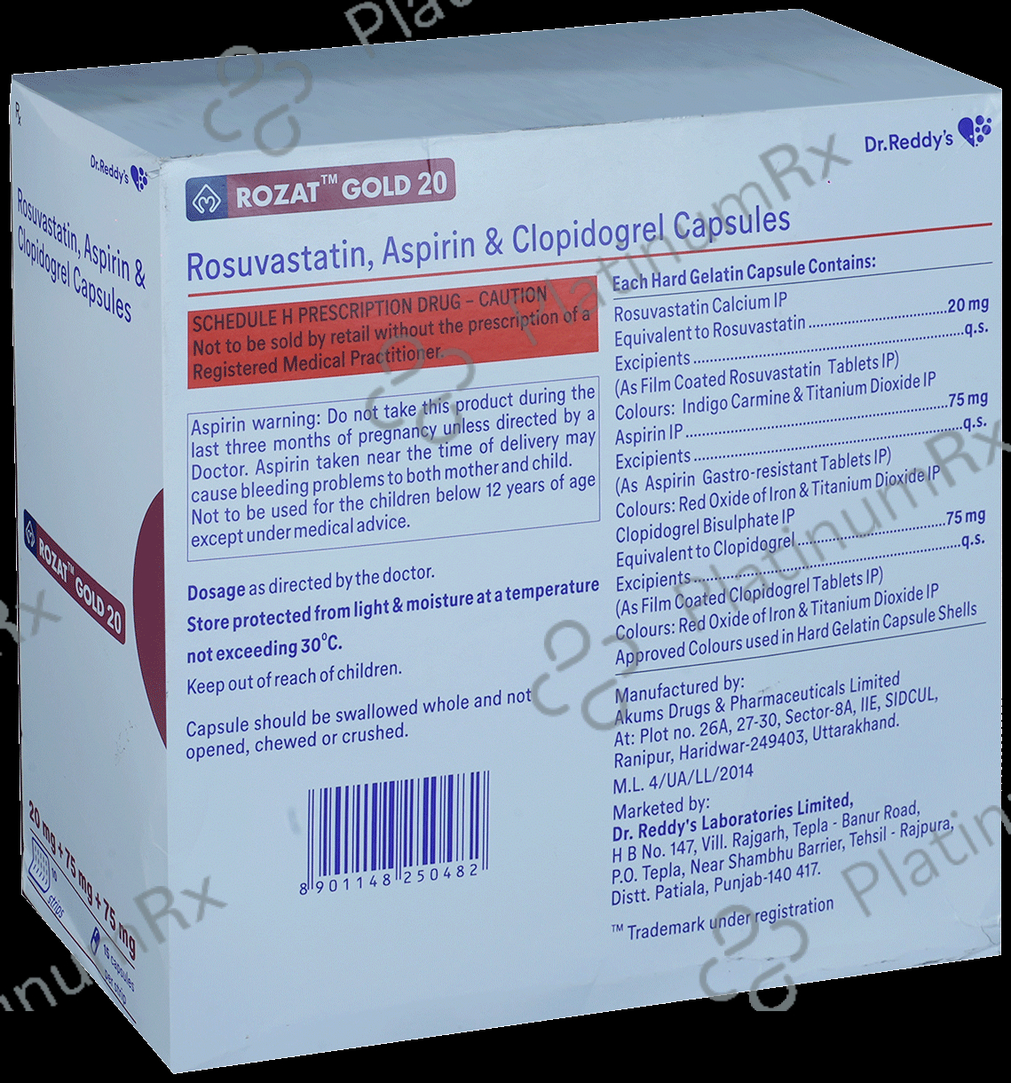 Rozat Gold 20/75/75mg Capsule 15s