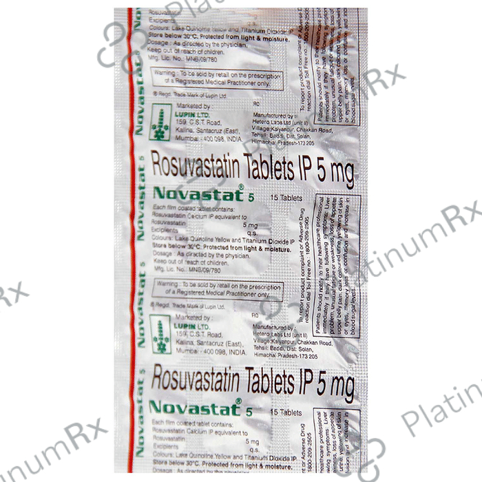 Novastat 5mg Tablet 15s