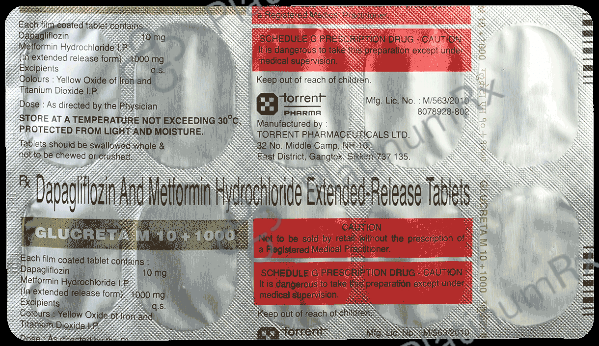 Glucreta M 10/1000mg Tablet ER 10s