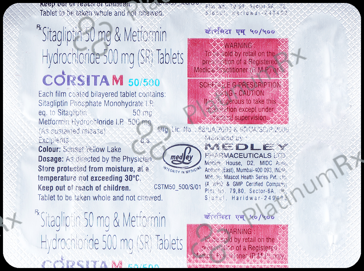 Corsita M 50/500mg Tablet PR 10s