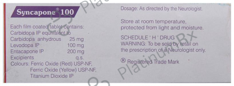 Syncapone 100 25/200/100mg Tablet 10s