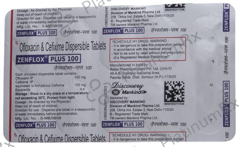 Zenflox Plus 100/100mg Tablet 10s