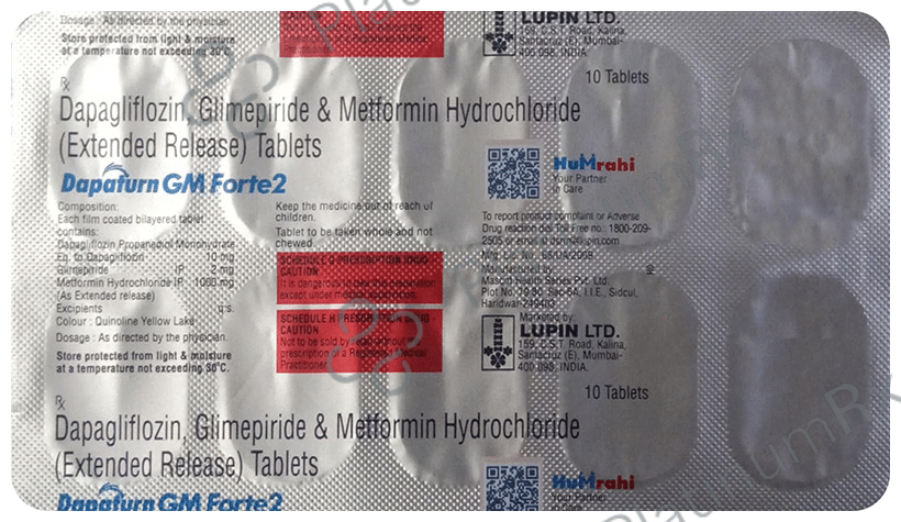 Dapaturn GM Forte 2 10/2/1000mg Tablet ER 10s