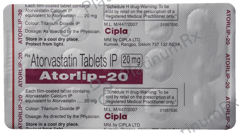 Atorlip 20mg Tablet 15s