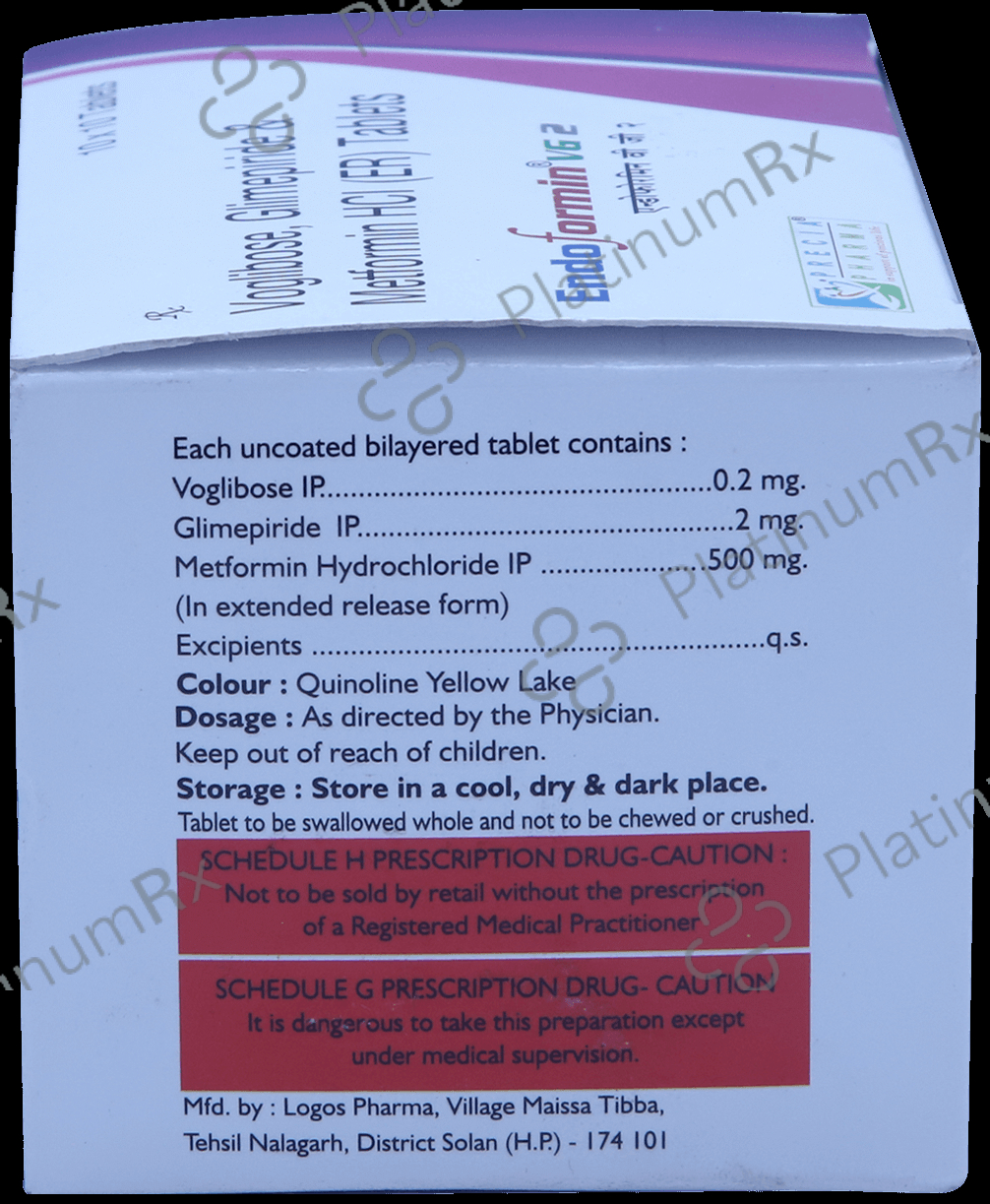 Endoformin VG 2mg/500mg/0.2mg Tablet ER