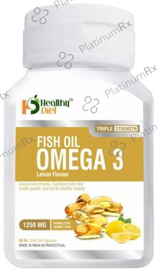 Healthy Diet Fish Oil Omega 3 Triple Strength 1250mg Soft Gel Capsule Lemon