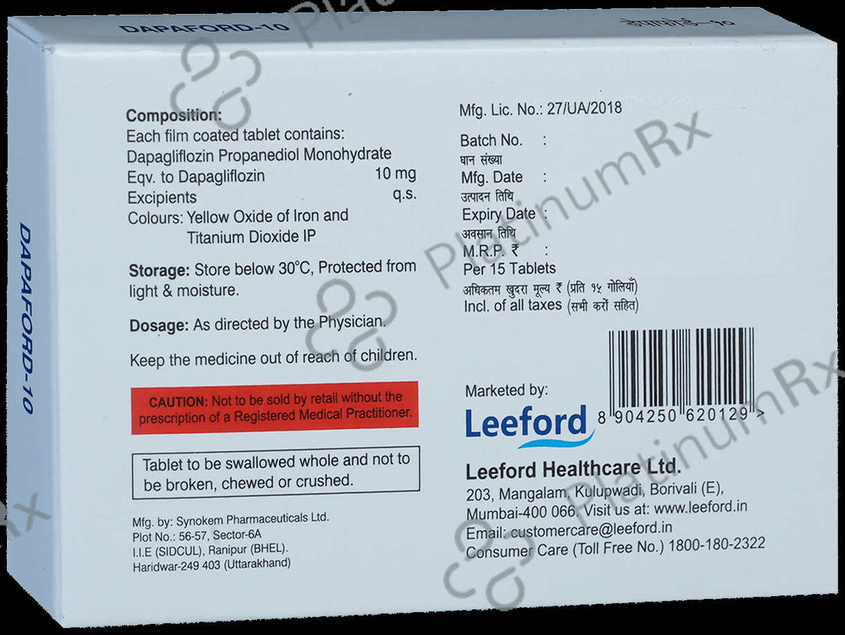 Dapaford 10mg Tablet 15s