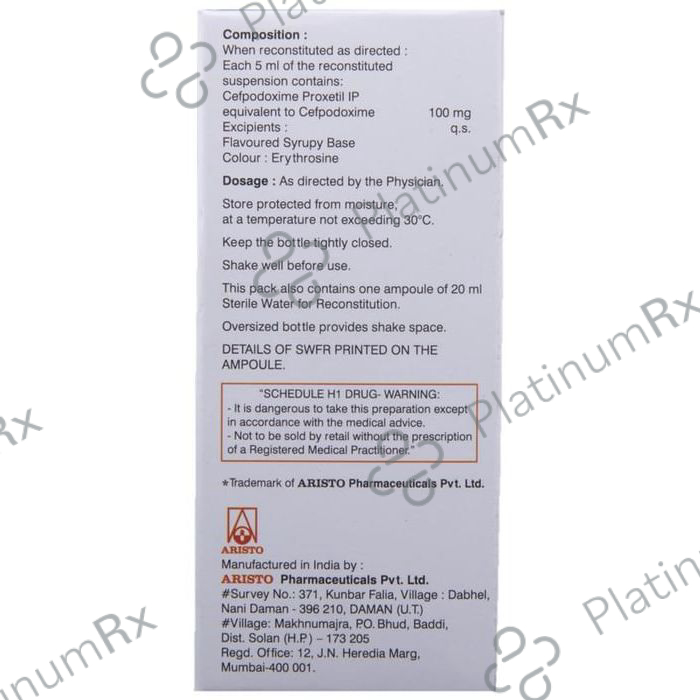 Monocef-O 100 Powder for Oral Suspension