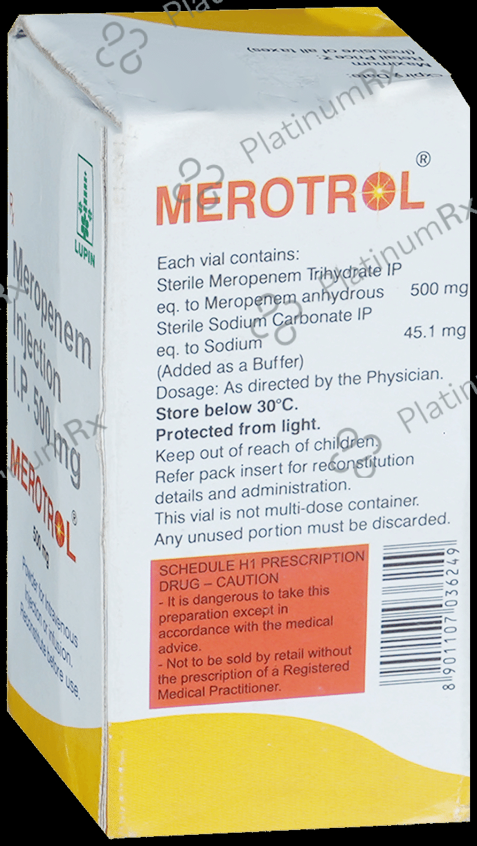 Merotrol 500mg Injection 1s