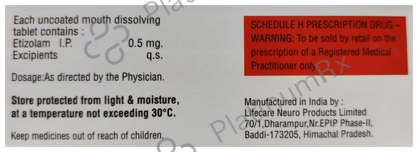 Zoltias MD 0.5 Tablet