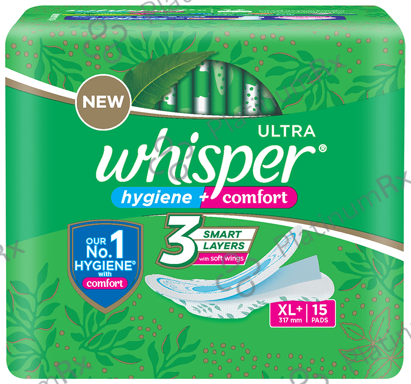 Whisper Ultra Clean Hygiene Comfort Sanitary Pads - Size XL+ 15 pads