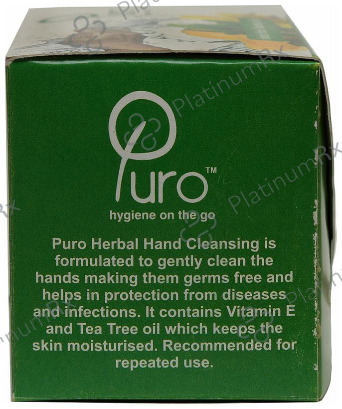 Puro Herbal Hand Cleansing Gel Sanitizer Sachet Basil 50 Sachets