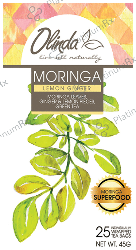 Olinda Moringa Green Tea (1.8gm Each) Lemon Ginger