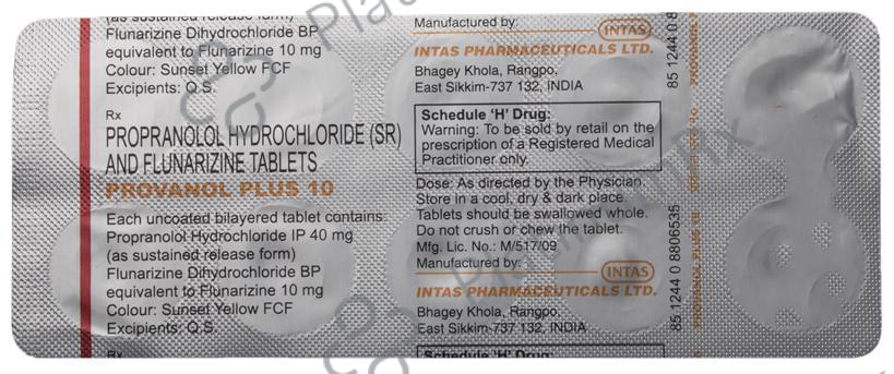 Provanol Plus 40/10mg Tablet 10s
