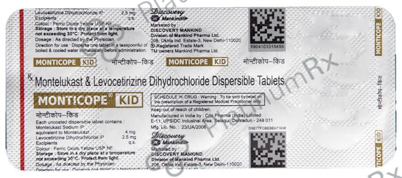 Monticope Kid 2.5/4mg Tablet 10s