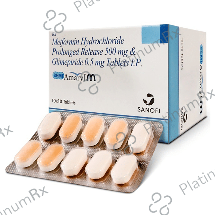 Semi Amaryl M 0.5/500mg Tablet PR 10s