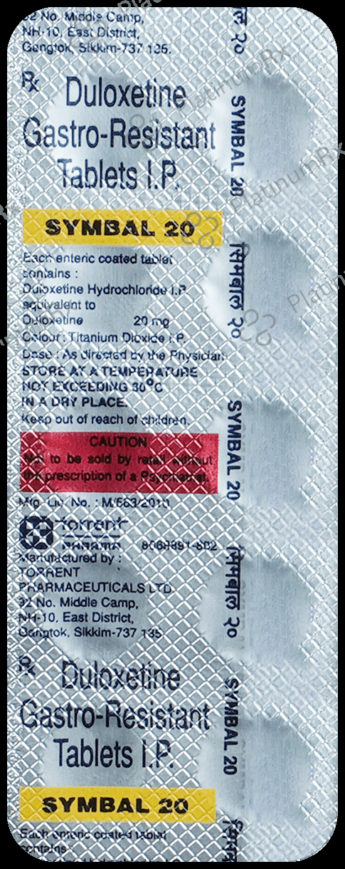 Symbal 20mg Tablet 10s