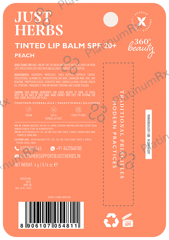 Just Herbs Tinted Lip Peach