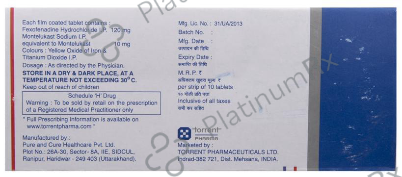 Torkast FX 120/10mg Tablet 10s