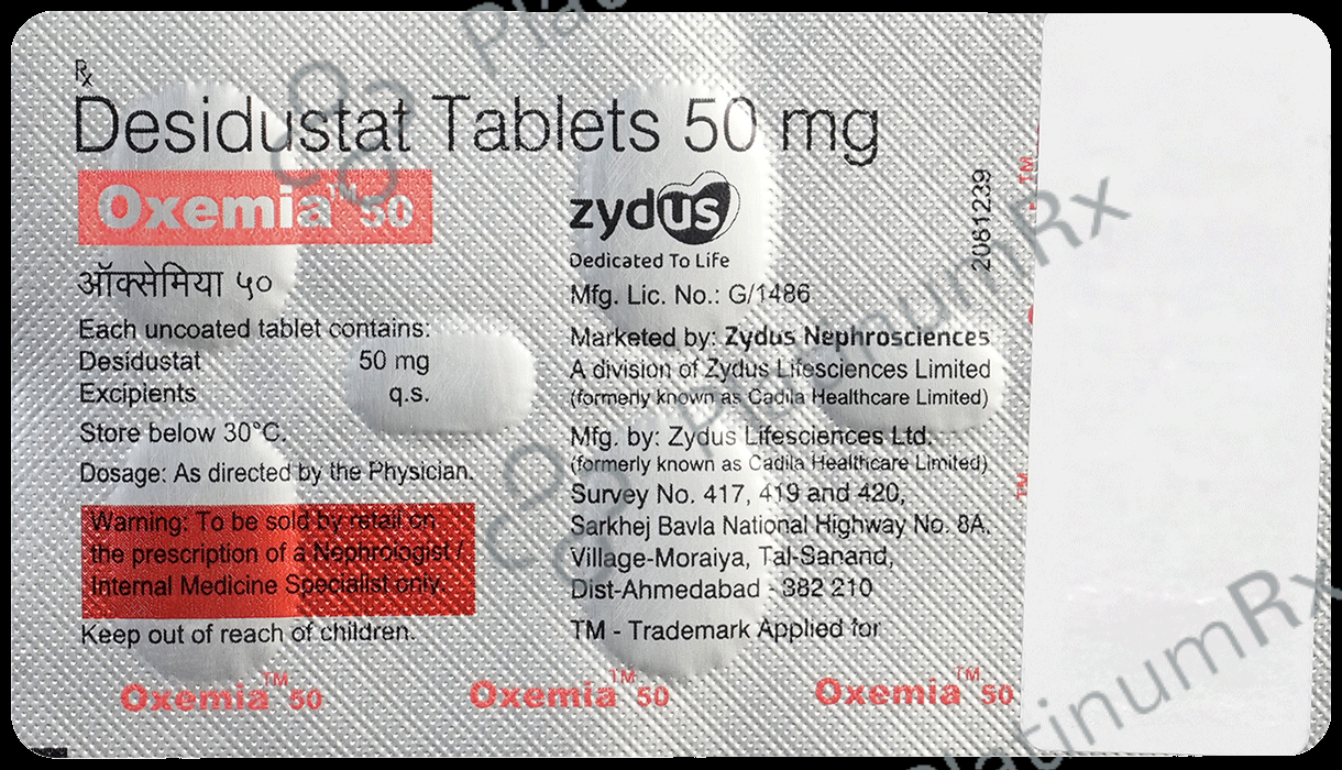 Oxemia 50mg Tablet 6s