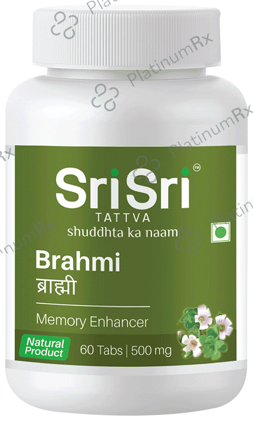 Sri Sri Tattva Brahmi 500mg Tablet - Helps Support Memory & Brain Health