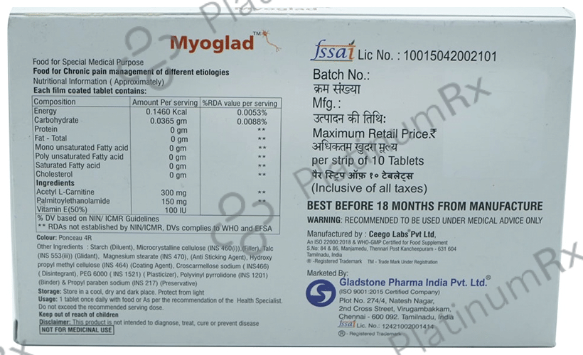 Myoglad Tablet 10s