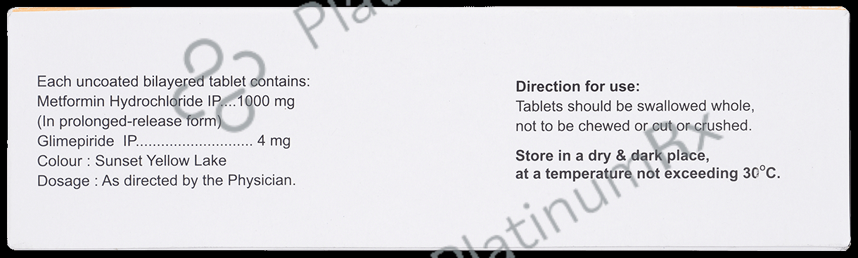 Diapride M4 Forte 4/1000mg Tablet PR 15s
