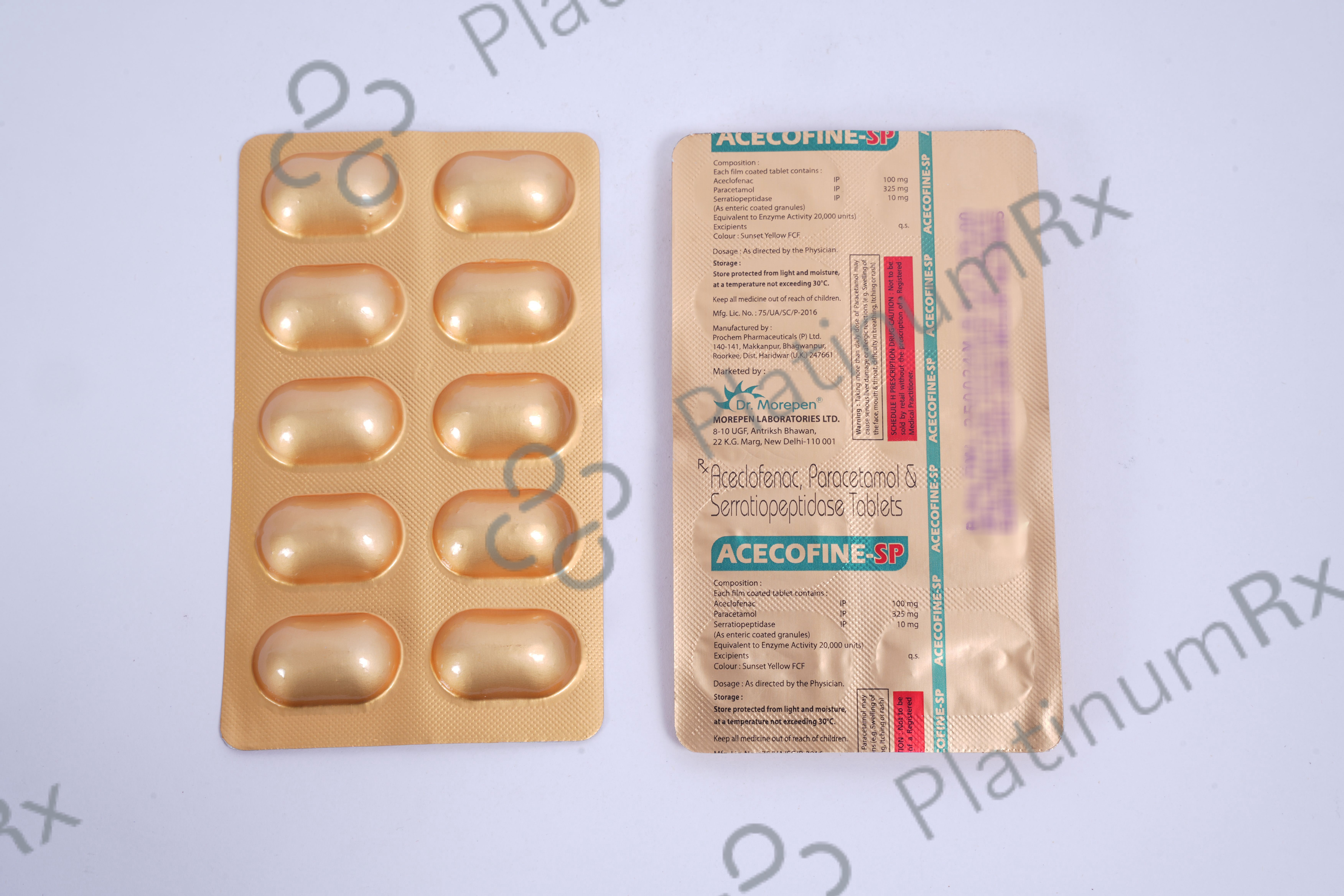 Acecofine SP 100mg/325mg/10mg Tablet 10s